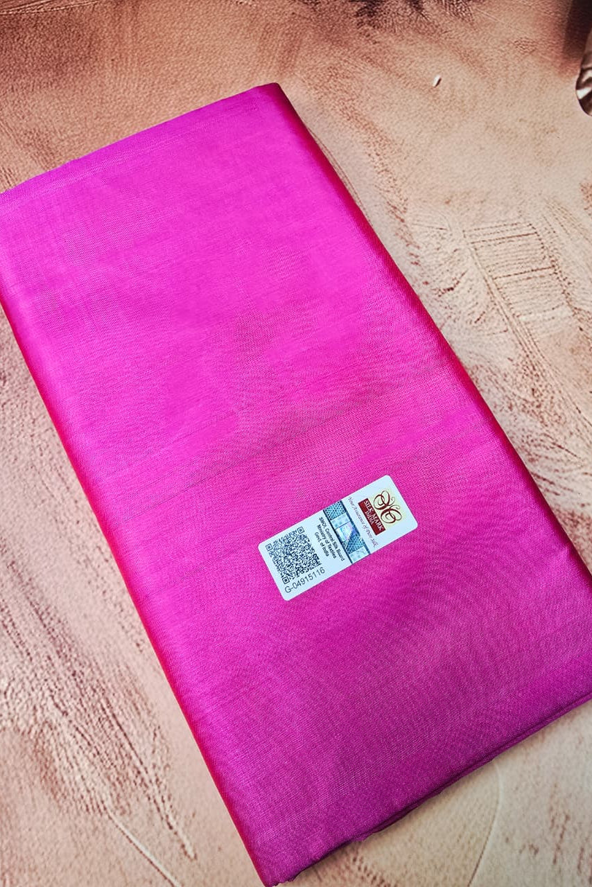 Premium Bishnupur Katan Handloom Silk Saree in Rich Pink