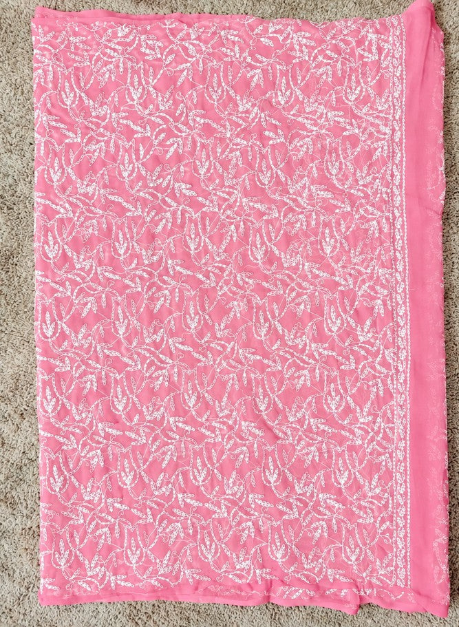 Pink Chiffon Tepchi Saree