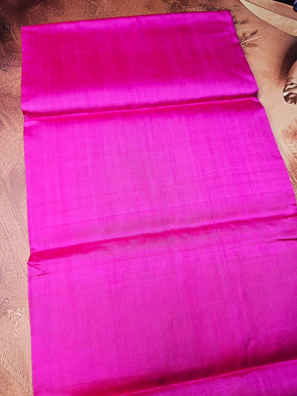 Premium Bishnupur Katan Handloom Silk Saree in Rich Pink