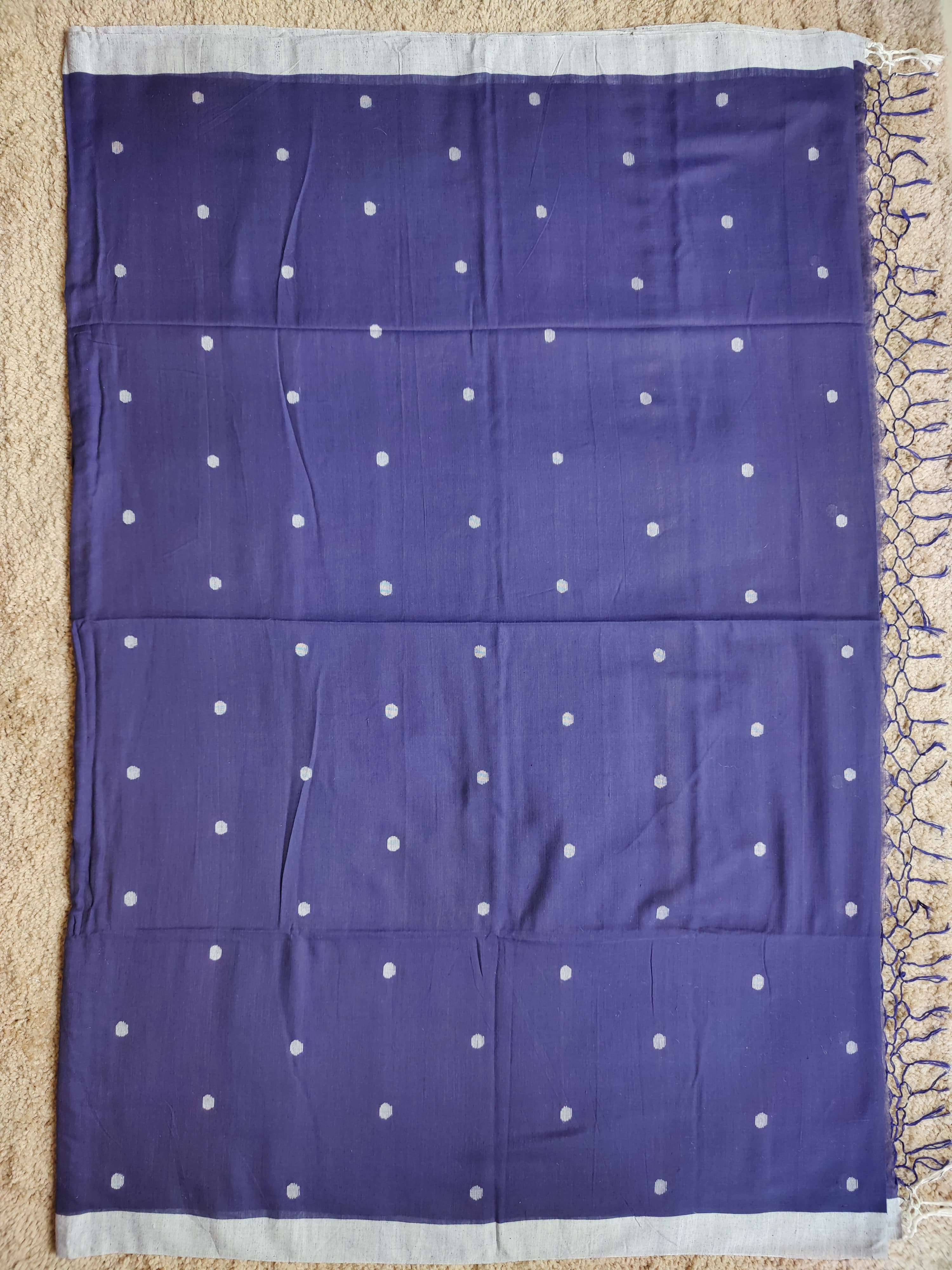 Symphony in Dark Blue and Grey — Handloom Cotton Elegance