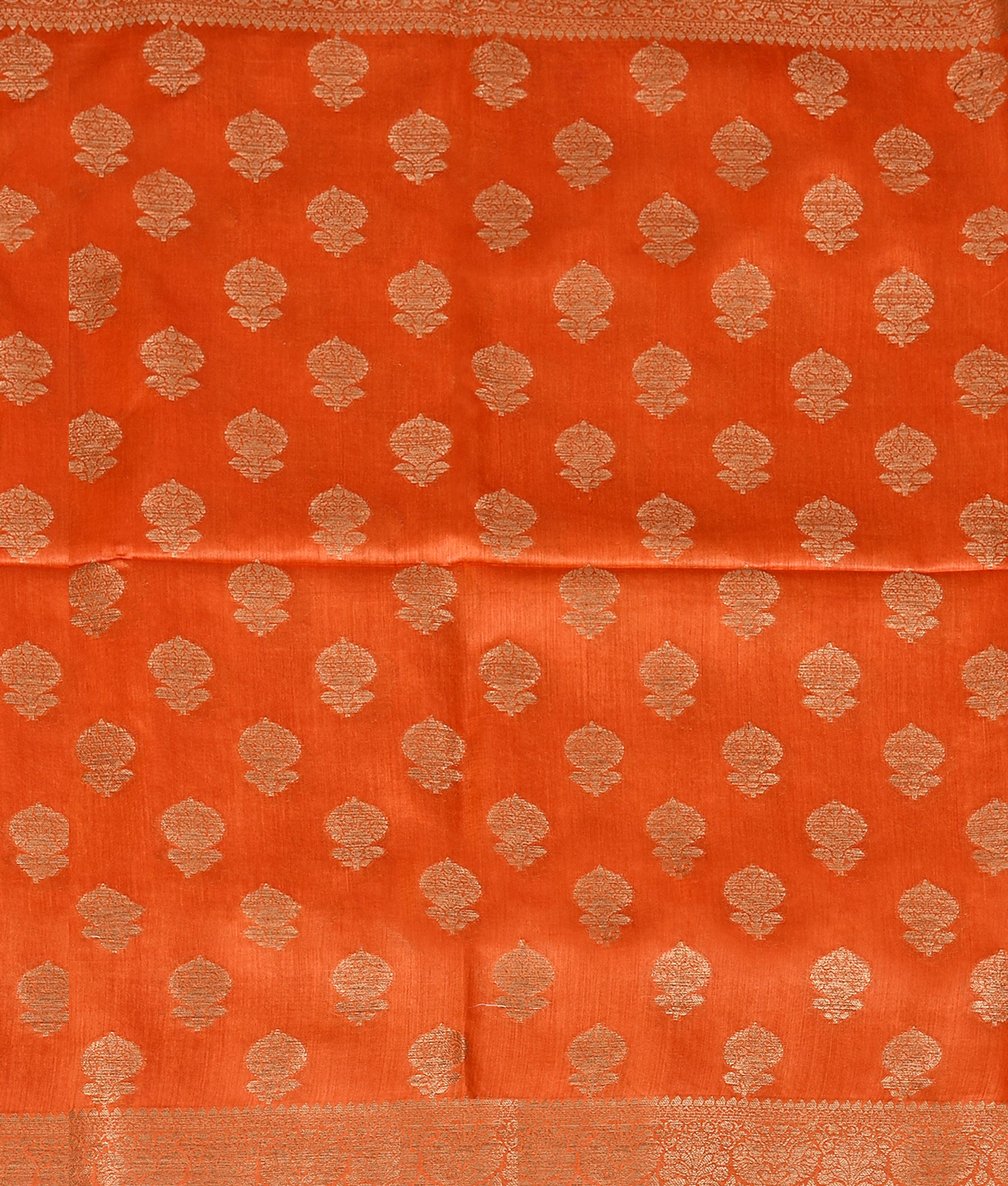 Festive Handloom Orange Silk Saree with  Zari Work