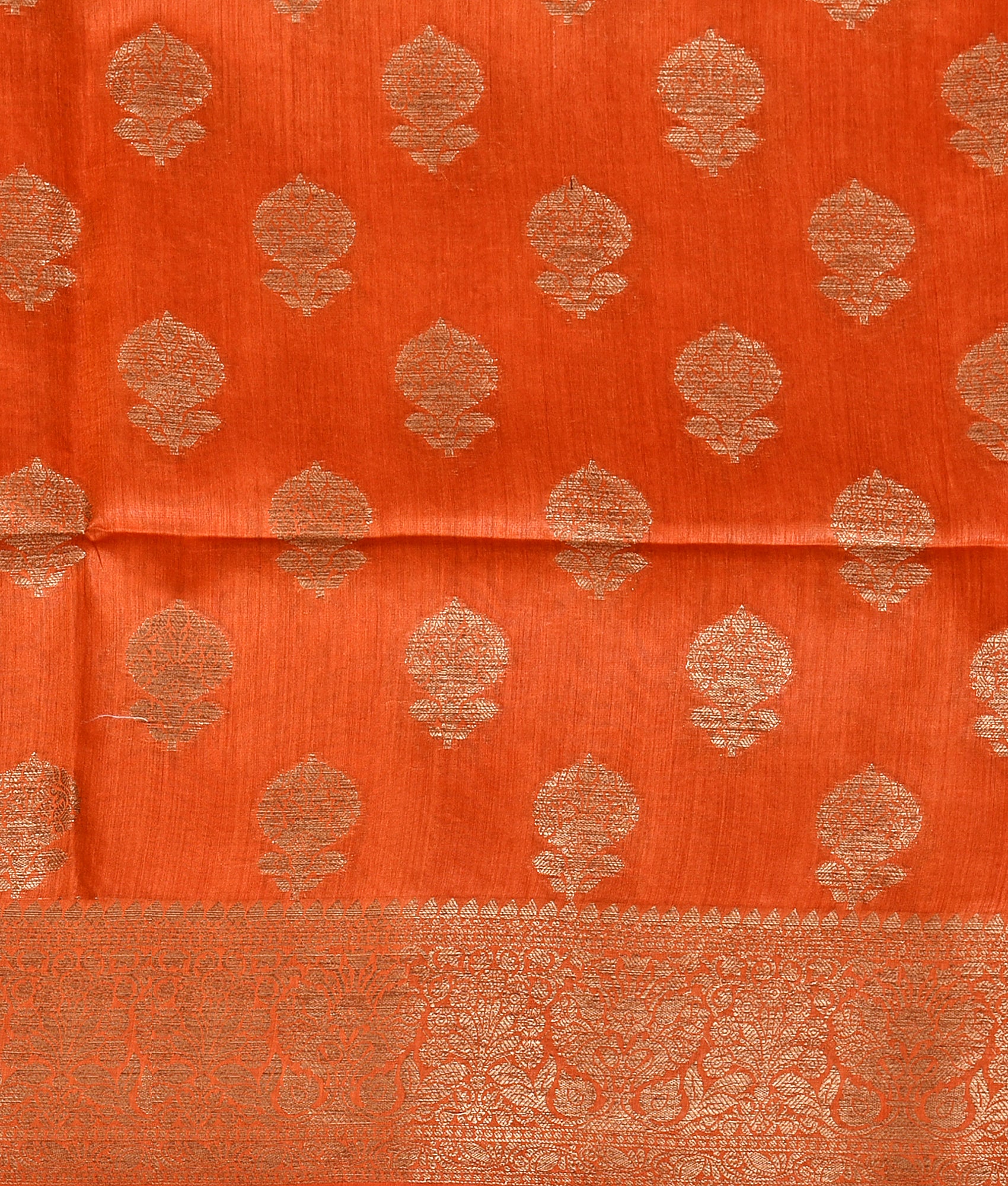 Festive Handloom Orange Silk Saree with  Zari Work