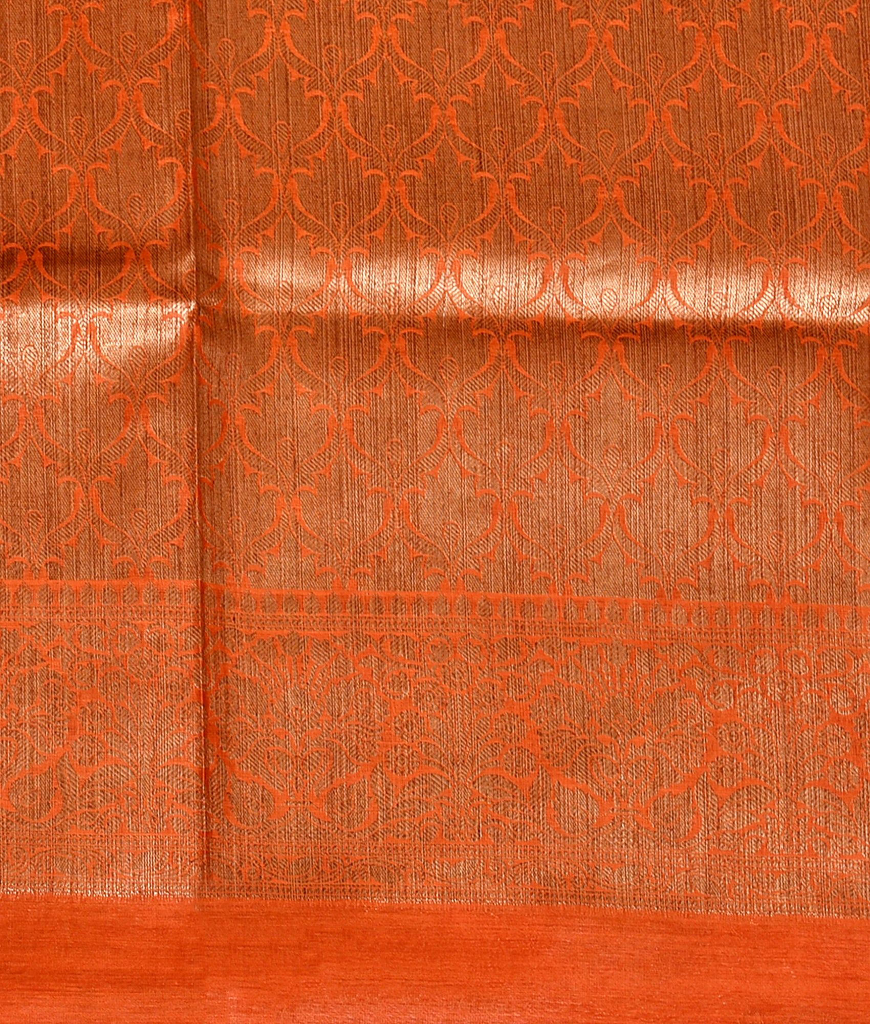 Festive Handloom Orange Silk Saree with  Zari Work