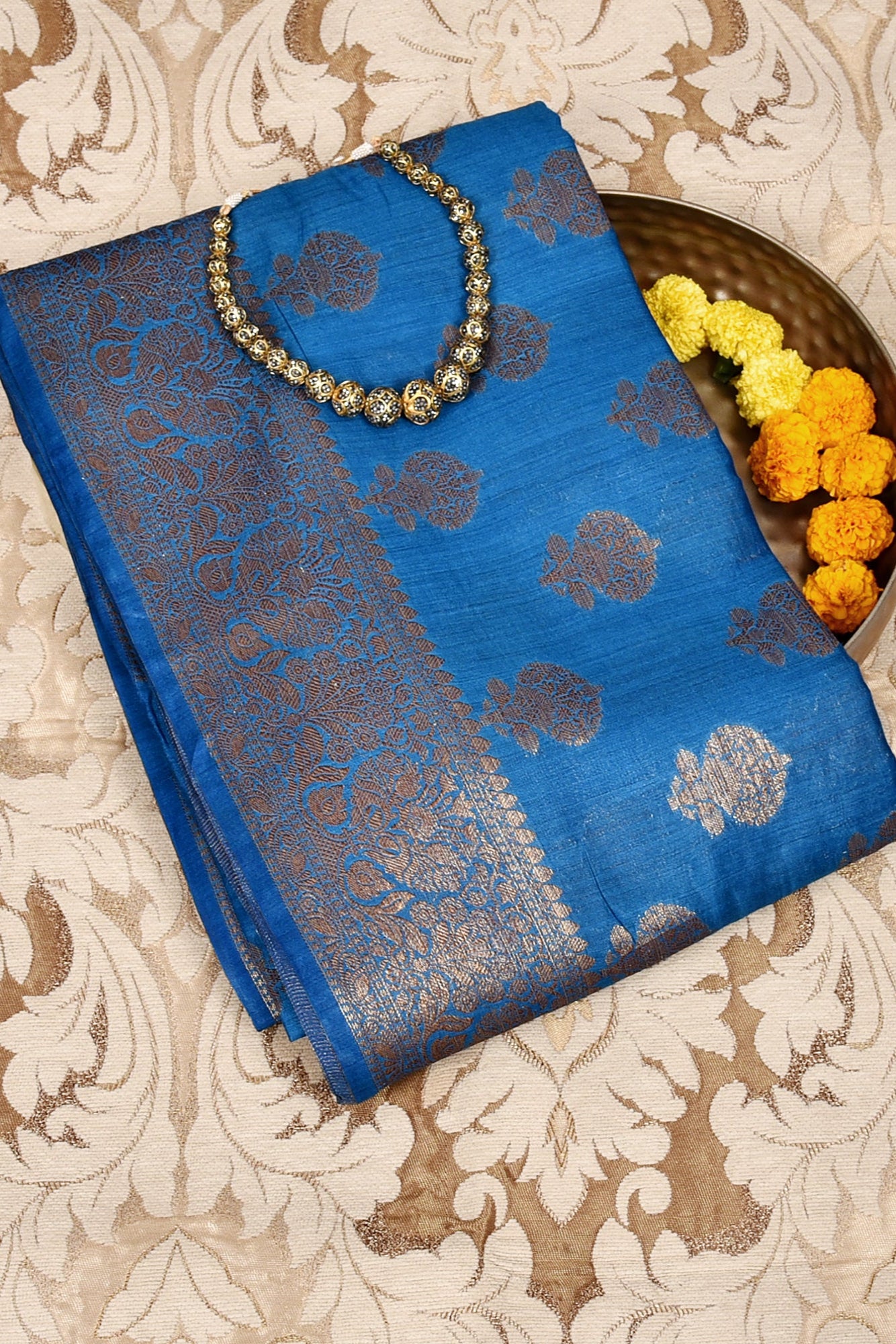 Royal Blue Silk Zari Festive Saree