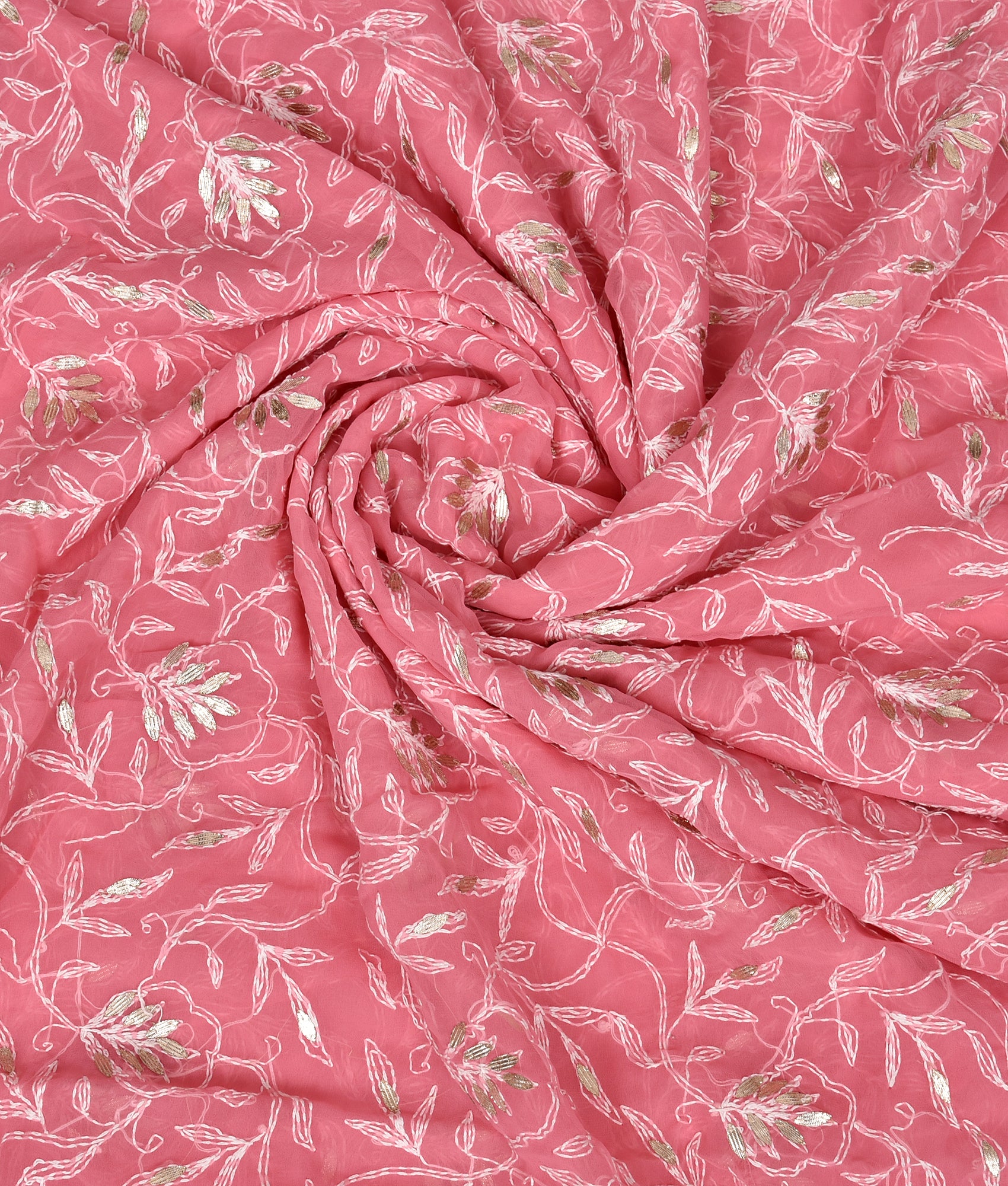 Chiffon Pink Tepchi Chikankari Gota Patti Saree