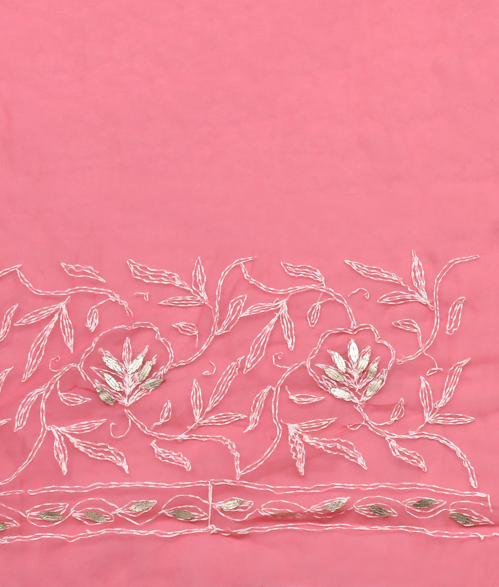 Chiffon Pink Tepchi Chikankari Gota Patti Saree
