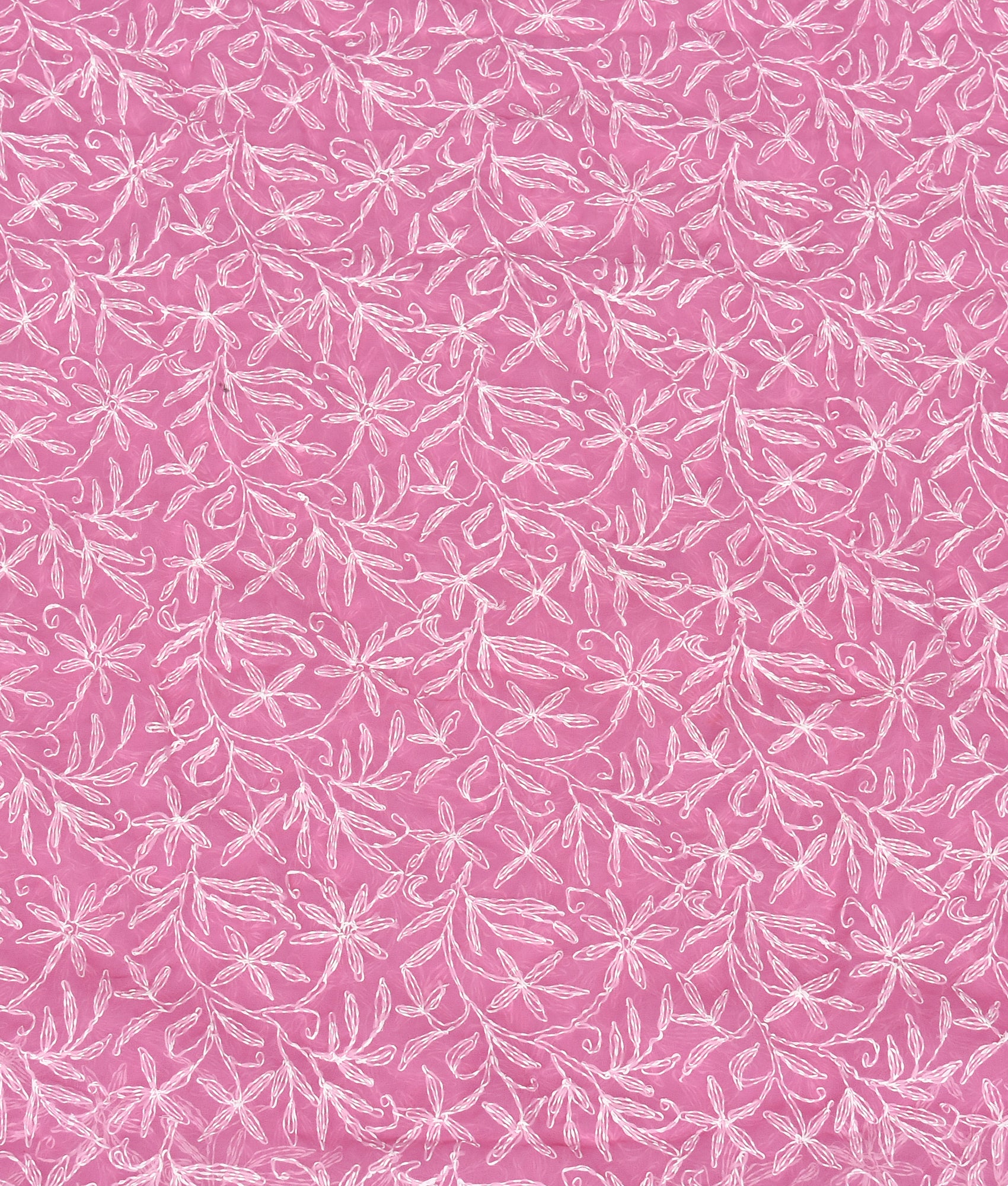 Pink Chiffon Floral Tepchi Chikankari Saree