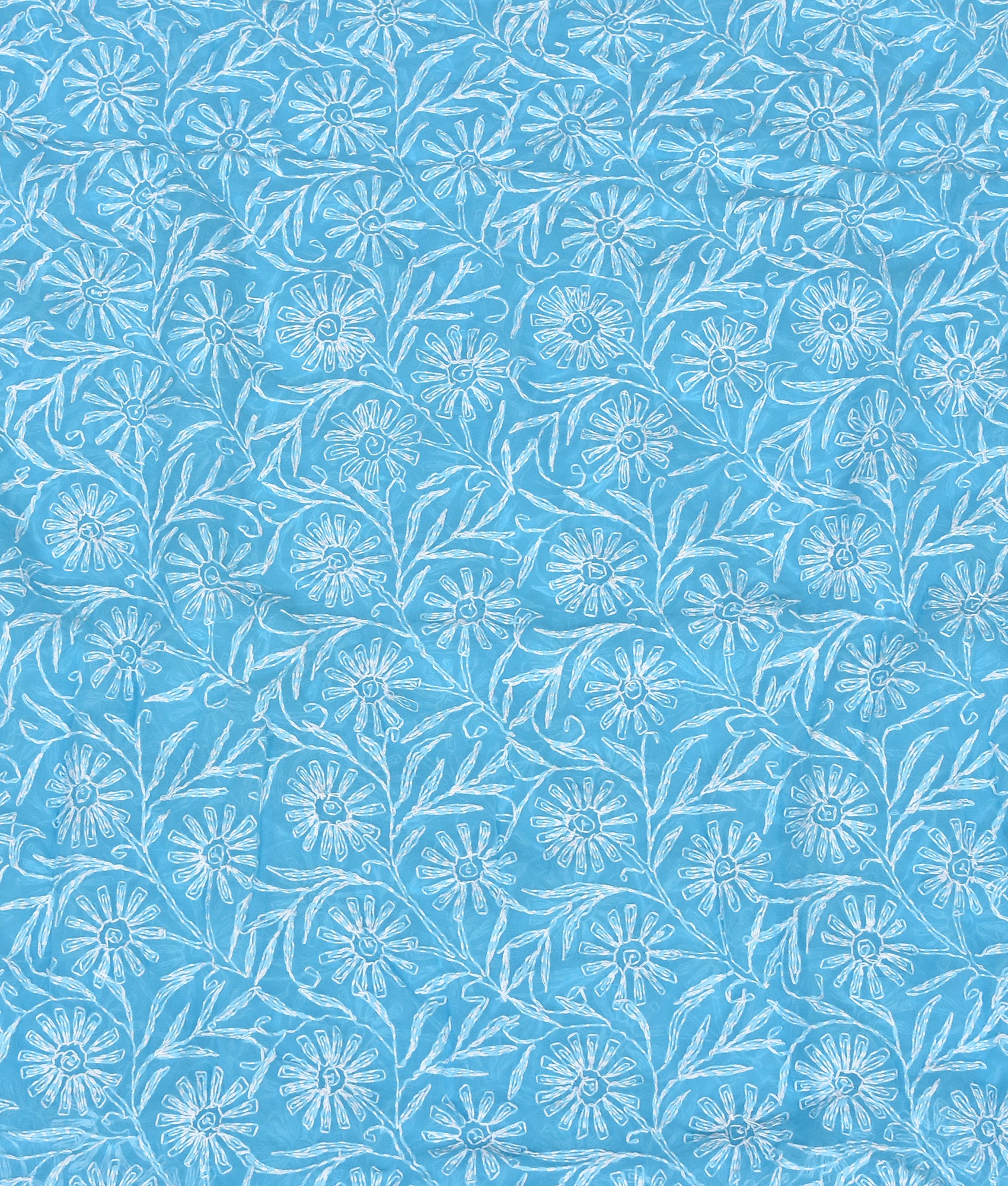 Elegant Chiffon Blue Chikankari Saree