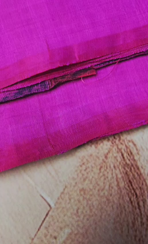 Premium Bishnupur Katan Handloom Silk Saree in Rich Pink